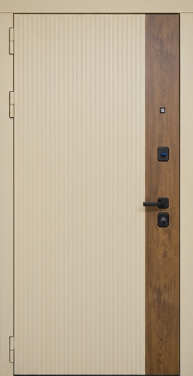 Входная дверь с комбинированными панелями МДФ (RAL 9001 + ПВХ)